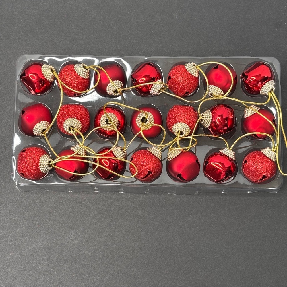 Hobby Lobby Red Ornament Garland Jingle Bells 6.33 FT Holiday -NEW
